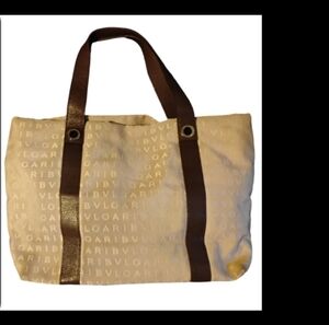 Bvglari tote with matching cosmetic bag guc